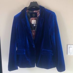 Blue Velour Blazer with pockets NWT